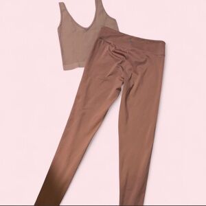 Free people movement pink Ribbed Tank and Leggings Set